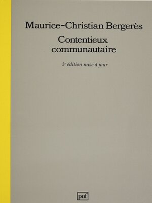 cover image of Contentieux communautaire